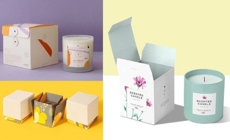 A stack of high-quality custom candle packaging boxes with elegant design, representing a comprehensive guide for retail and branding purposes.